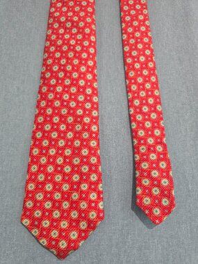 Holland & Sherry Silk Red Medallion Men's Tie